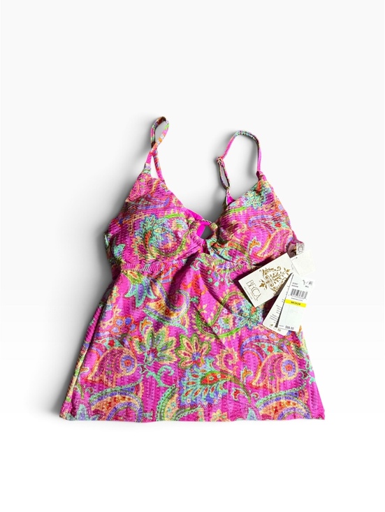 Other - Becca pink paisley multi color O ring tankini swim top size Medium $98 NWT